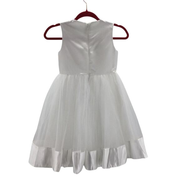 FLOWER GIRL'S PARTY DRESS 8-9 Y white occasion pageant first communion NEW B147 - Picture 2 of 7